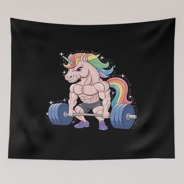 Item preview, Workout Unicorn Deadlift Gym Fitness Weightlifting Women Men designed and sold by MythWoot.