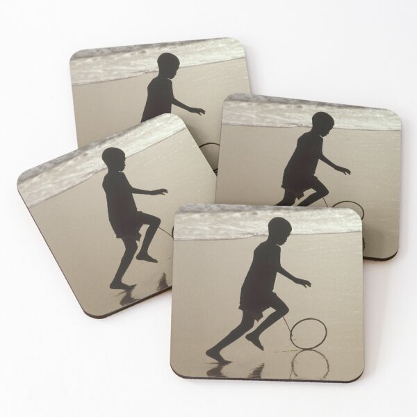 Item preview, Senegal kid, African boy in the surf, playing hoop and stick  designed and sold by JonDelorme.