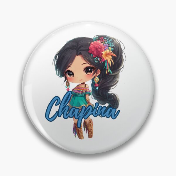 Item preview, Chapina – Cute Chibi Guatemalan Girl Art designed and sold by Cafecito & Cultura.