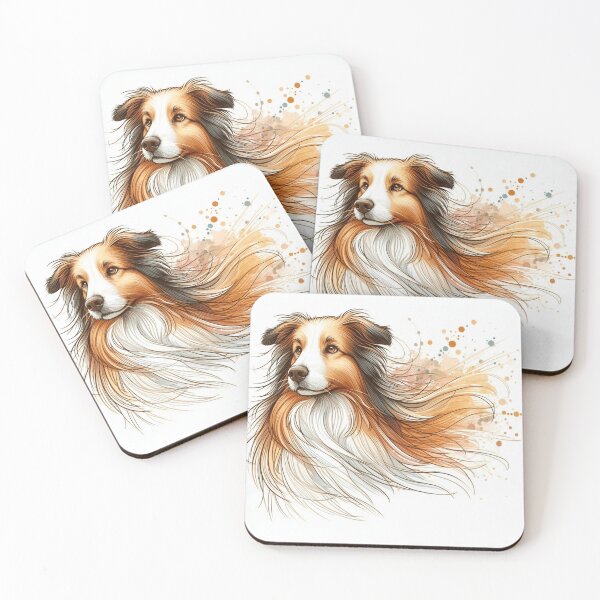 Item preview, Watercolor Sheltie Portrait with Ink Splash designed and sold by BigBlueArt.