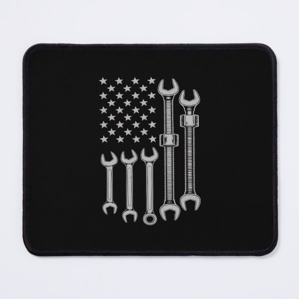 Item preview, Wrench USA American Flag Car Mechanic Garage Patriotic Men designed and sold by PowAcademy.