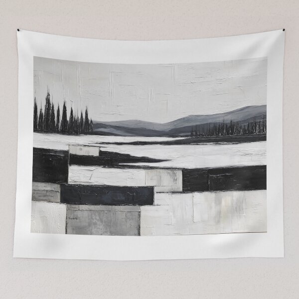 Item preview, Monochrome Landscape with Geometric Foreground designed and sold by lautir.
