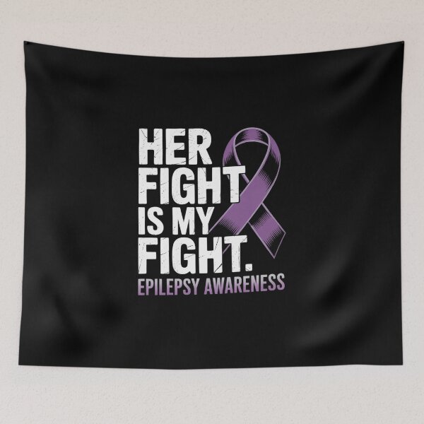 Item preview, Her Fight Is My Fight Purple Ribbon Epilepsy Awareness  designed and sold by MicanCuteStore.