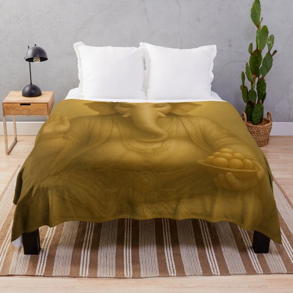 Item preview, Golden Ganesha Artwork – Serene Spiritual Elephant Deity Illustration with Lotus designed and sold by Beamiverse.