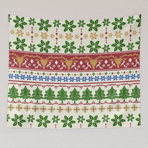 Item preview, Joyful Xmas With Reindeer Winter Snow and Christmas Tree designed and sold by Chercheryellow.