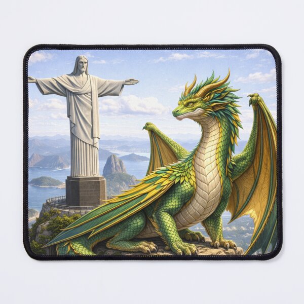 Item preview, Dragon Guardian of Christ the Redeemer – Rio de Janeiro Landmark Fantasy Art designed and sold by EpicDragons-.