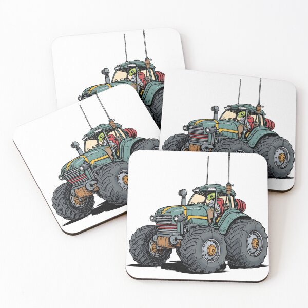 Item preview, Alien Farmer Driving Monster Tractor | Sci-Fi Out of This World Agriculture Art designed and sold by SlomianyPisarz.