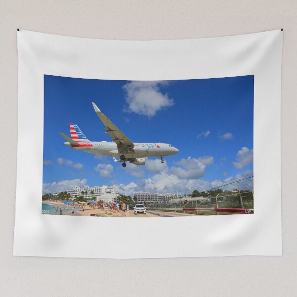 Item preview,  Airlines Over Maho Beach Saint Martin designed and sold by LisaWootenPhoto.