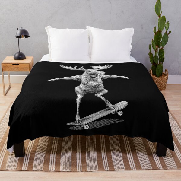 Item preview, Skater Skateboarder Moose Funny Animal Elk Skateboarding designed and sold by GrandeDuc.