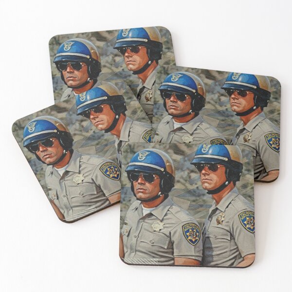 Item preview, 70s Retro Motorcycle Police Art | Vintage Highway Officer Painting | California Sun Aviator Poster designed and sold by Art's Diner.