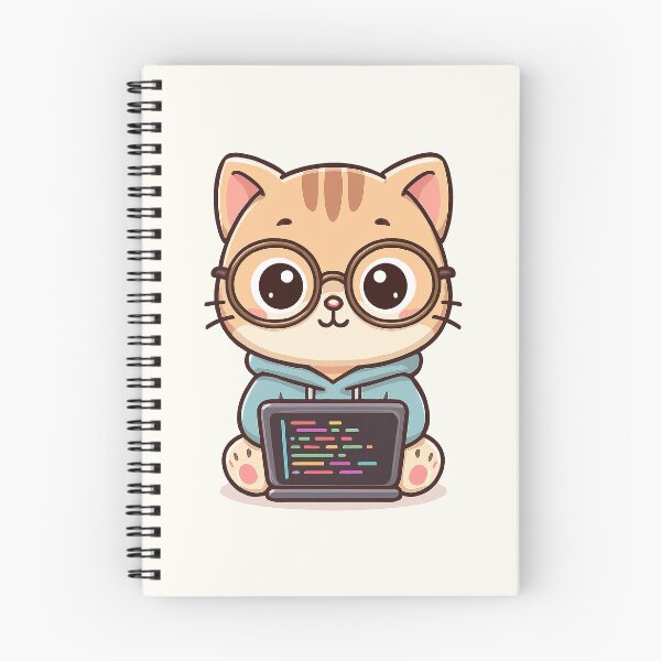 Item preview, Cute Programmer Cat Cartoon designed and sold by HoopeStylee.