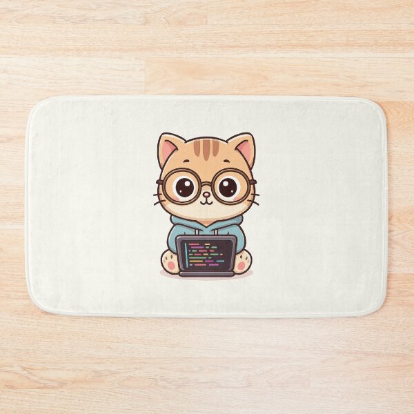Item preview, Cute Programmer Cat Cartoon designed and sold by HoopeStylee.