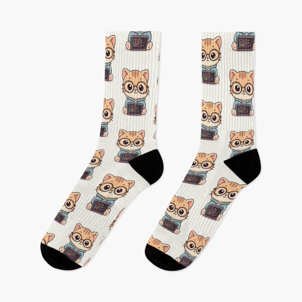 Item preview, Cute Programmer Cat Cartoon designed and sold by HoopeStylee.