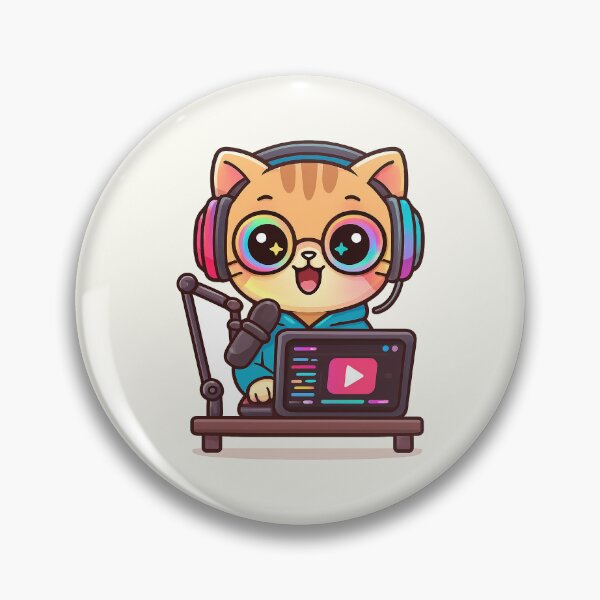 Item preview, Cute Streamer Cat Cartoon designed and sold by HoopeStylee.