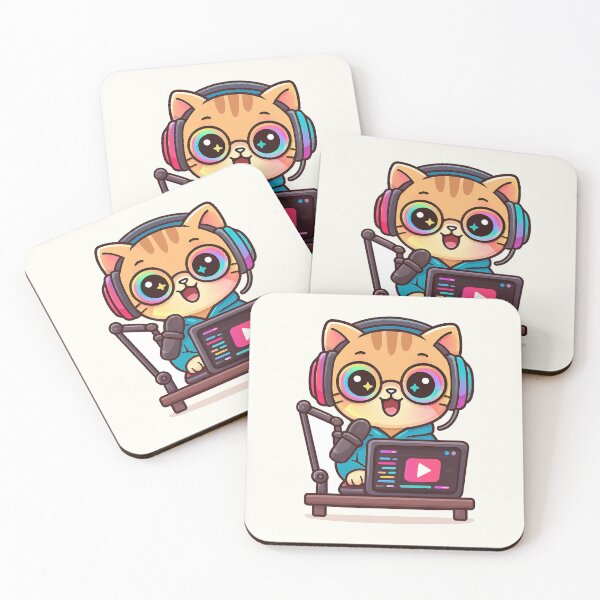 Item preview, Cute Streamer Cat Cartoon designed and sold by HoopeStylee.
