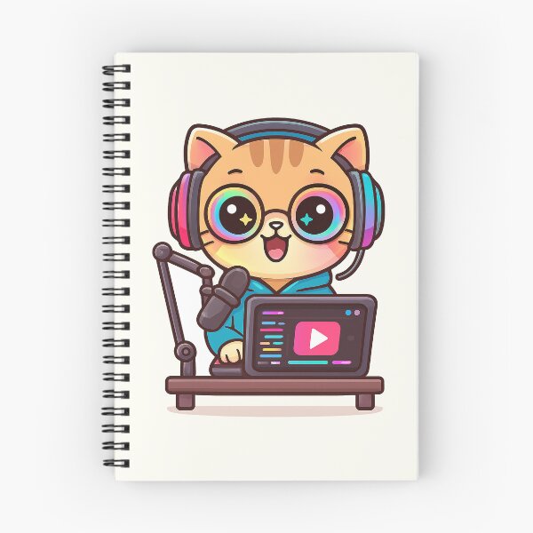 Item preview, Cute Streamer Cat Cartoon designed and sold by HoopeStylee.