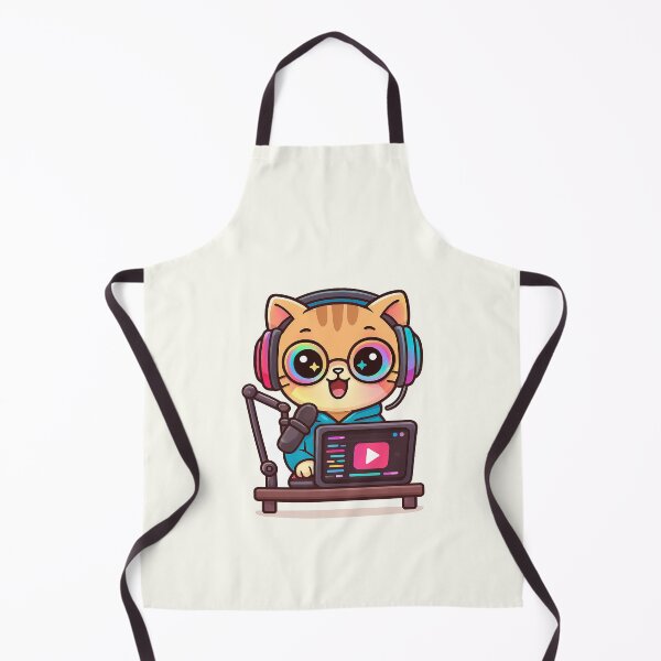 Item preview, Cute Streamer Cat Cartoon designed and sold by HoopeStylee.