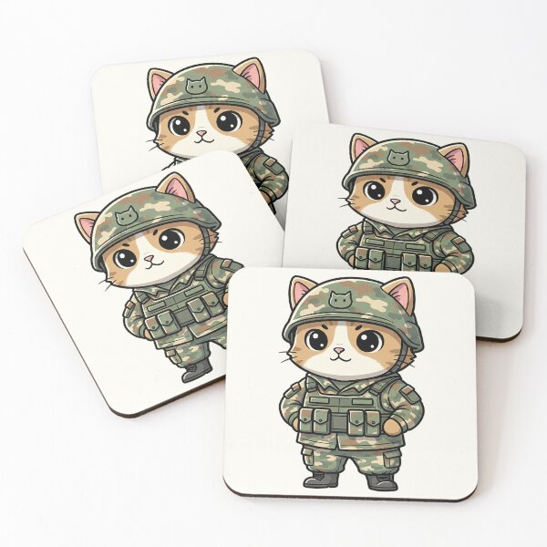 Item preview, Cute Military Cat Cartoon designed and sold by HoopeStylee.