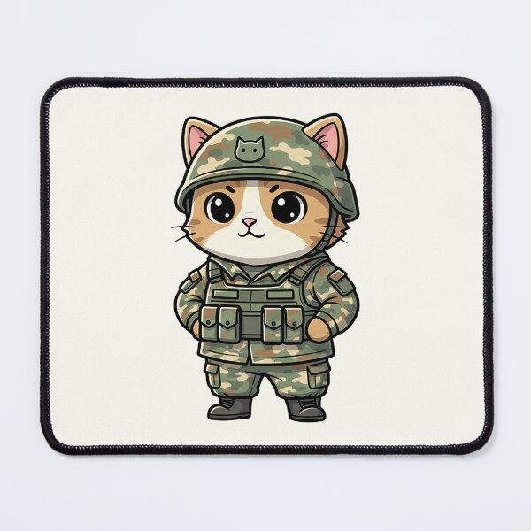 Item preview, Cute Military Cat Cartoon designed and sold by HoopeStylee.