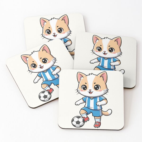 Item preview, Cute Soccer Cat Cartoon designed and sold by HoopeStylee.