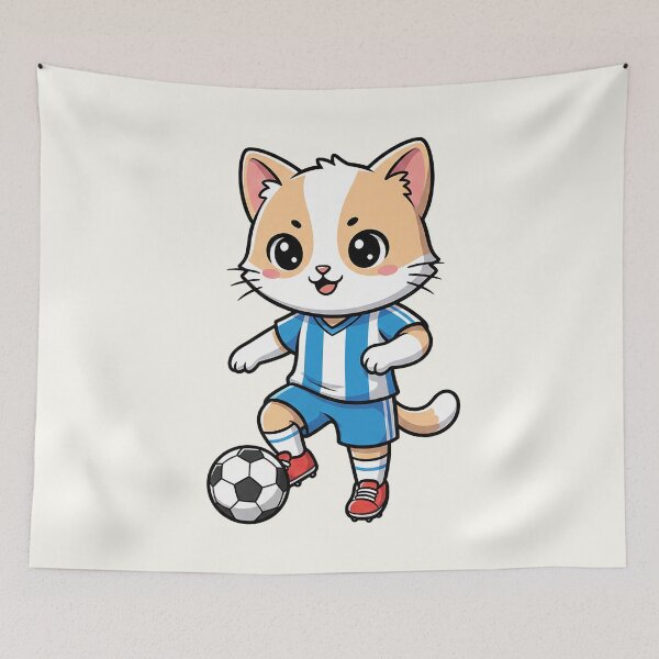 Item preview, Cute Soccer Cat Cartoon designed and sold by HoopeStylee.