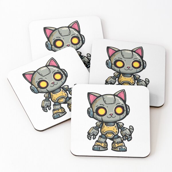 Item preview, Kawaii Chibi Robot Cat | Cute Futuristic Mecha Kitten Art designed and sold by SlomianyPisarz.
