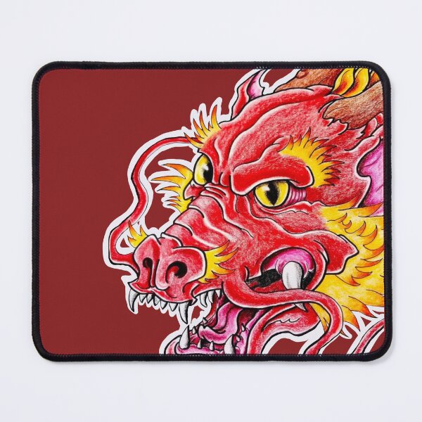 Item preview, Japanese style dragon (white border) designed and sold by AnubisAltarArt.