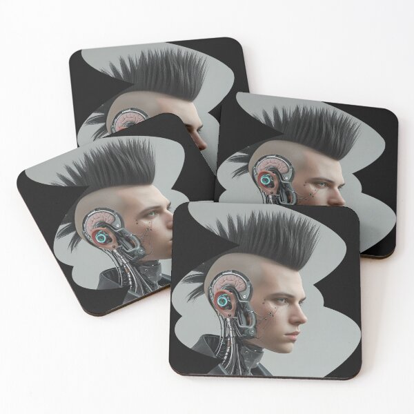 Item preview, Biohacked punk with mohawk and implants 7 designed and sold by Neon G.