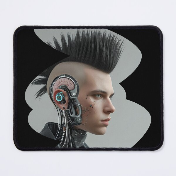Item preview, Biohacked punk with mohawk and implants 7 designed and sold by Neon G.