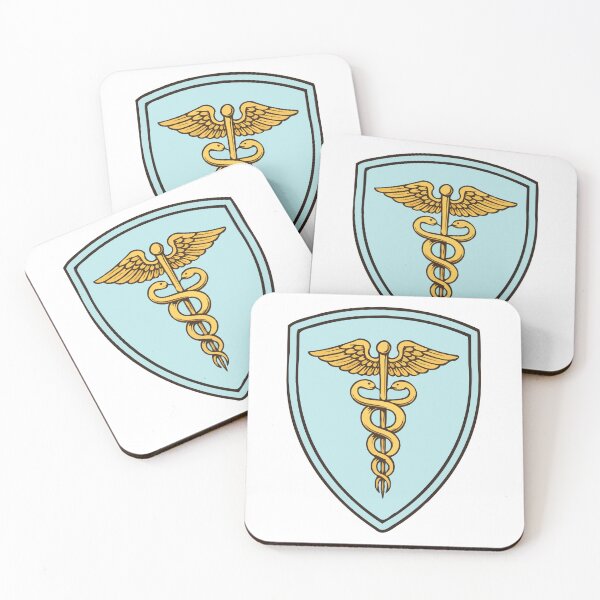 Item preview, Medical Practice Emblem with Twin Serpents - Medicine Crest designed and sold by Plakartis.