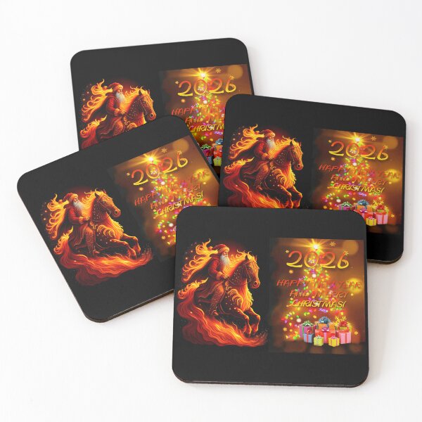 Item preview, 2026: Year of the Fire Horse, fiery horse, Happy New Year and Merry Christmas! fire on black background designed and sold by orthodox-icon.
