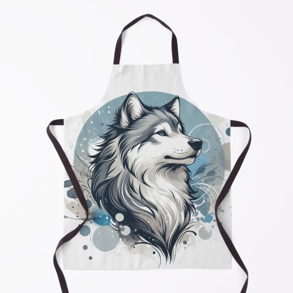 Item preview, Cool Blue Watercolor Wolf Ink Splash Portrait designed and sold by BigBlueArt.