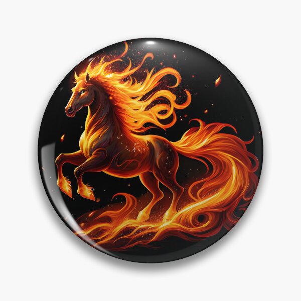 Item preview, 2026: Year of the Fire Horse, fiery horse, Happy New Year! fire on black background designed and sold by orthodox-icon.