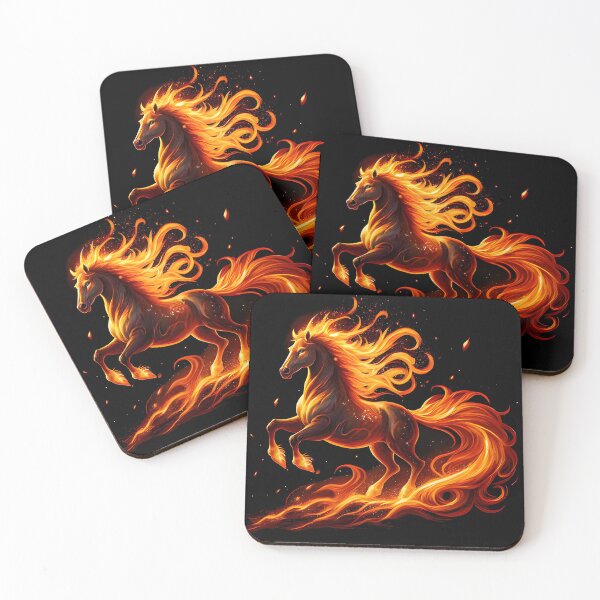 Item preview, 2026: Year of the Fire Horse, fiery horse, Happy New Year! fire on black background designed and sold by orthodox-icon.