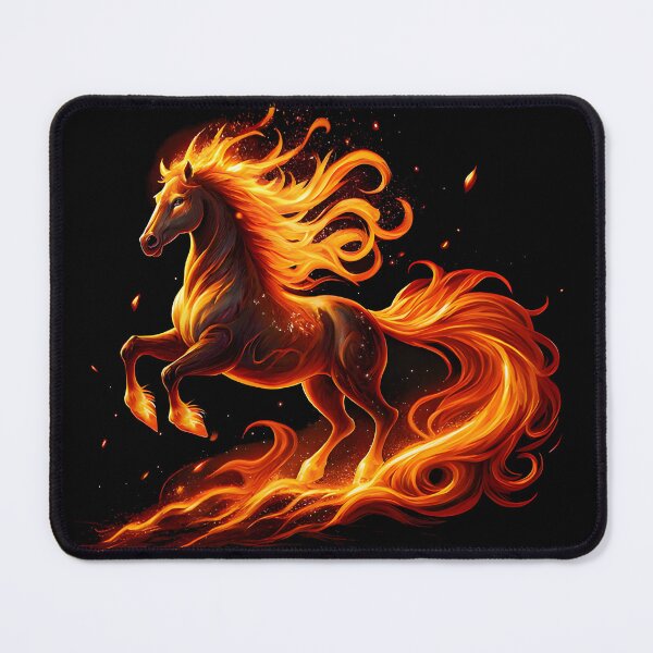 Item preview, 2026: Year of the Fire Horse, fiery horse, Happy New Year! fire on black background designed and sold by orthodox-icon.