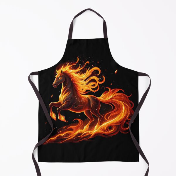 Item preview, 2026: Year of the Fire Horse, fiery horse, Happy New Year! fire on black background designed and sold by orthodox-icon.