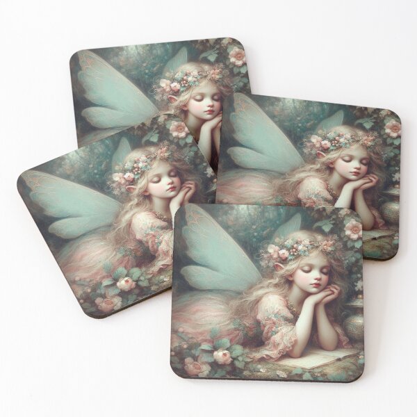 Item preview, Whimsical Fairy Art | Serene Young Fairy Reading a Book designed and sold by Nicole-Cherie.