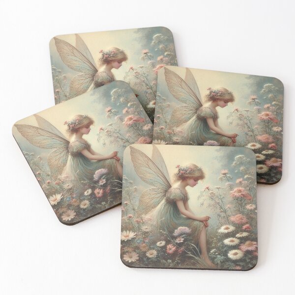 Item preview, Whimsical Fairy Art | Young Fairy Surrounded By Wildflowers designed and sold by Nicole-Cherie.