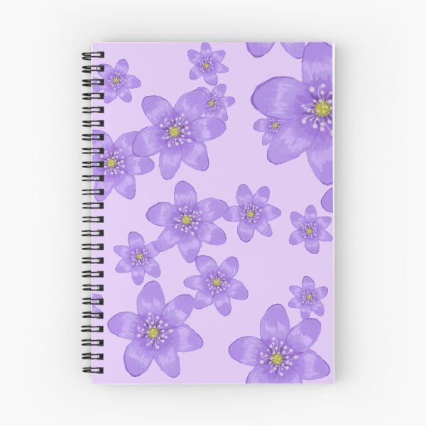 Item preview, purple Hepatica watercolour flower pattern designed and sold by Fridayscorner.
