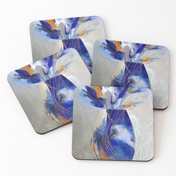 Item preview, Abstract Blue and Gold Vase designed and sold by lautir.