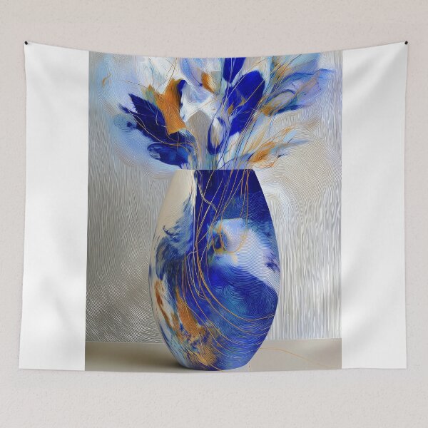 Item preview, Abstract Blue and Gold Vase designed and sold by lautir.