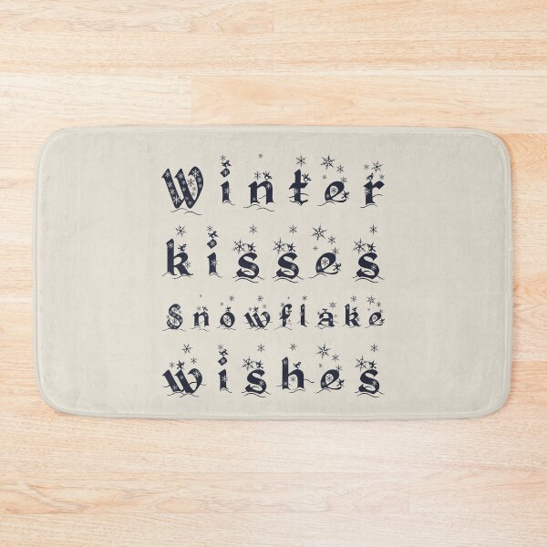 Item preview, Winter kisses, snowflake wishes – elegant winter typography design designed and sold by It's all about SHE.