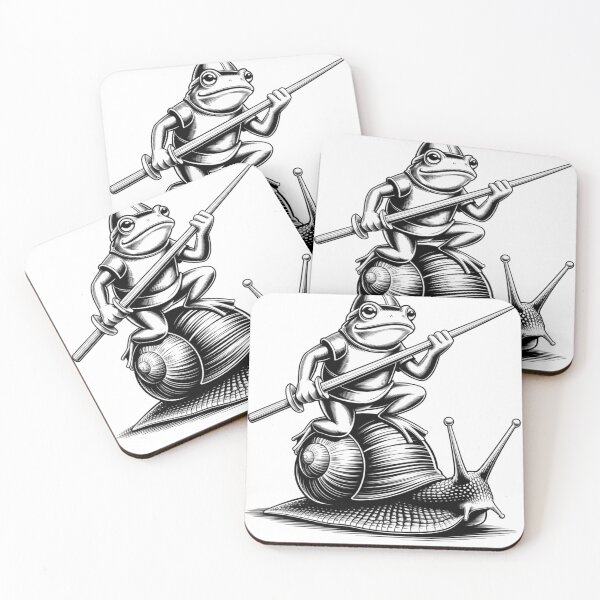 Item preview, Frog Knight Riding Snail Shirt | Funny Medieval Animal Tee | Vintage Fantasy Illustration designed and sold by Printsouf.