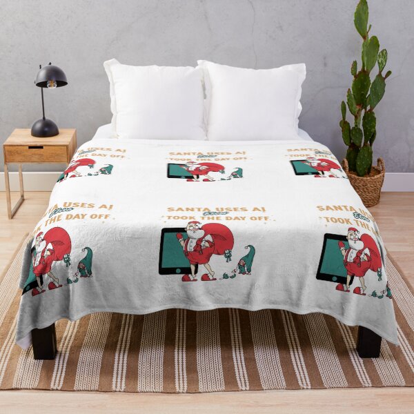 Item preview, Santa Uses AI Elves Took The Day Off designed and sold by FWAHAB.