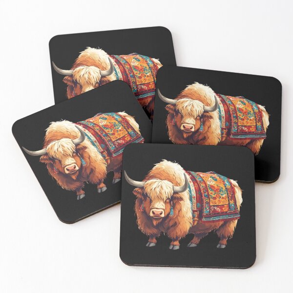 Item preview, Colorful Tibetan Yak with Traditional Blanket Illustration designed and sold by Karolina’s Cozy Creations.