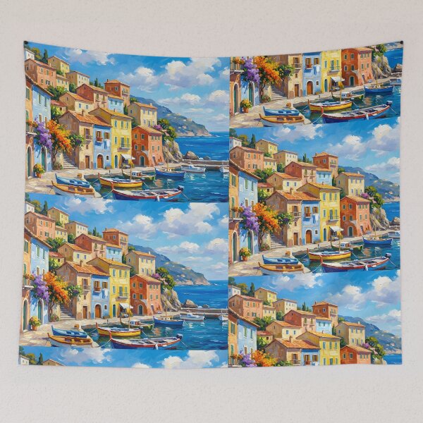 Item preview, PAINTING OF A GLIMPSE OF AMALFI designed and sold by infinitearte.