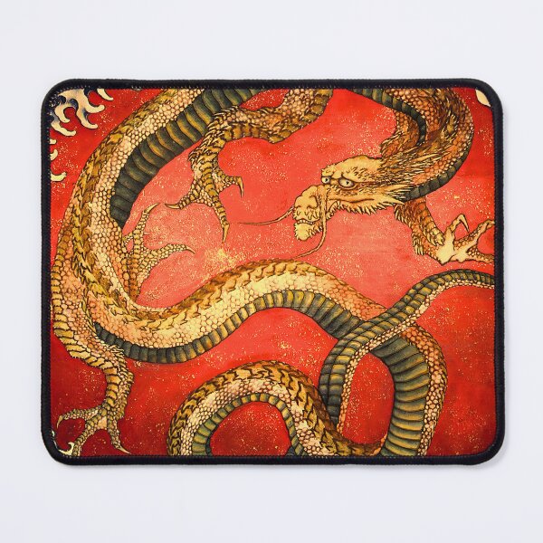 Item preview, Japanese Dragon in Red Circle - Vintage Hokusai Art designed and sold by Open Canvas.