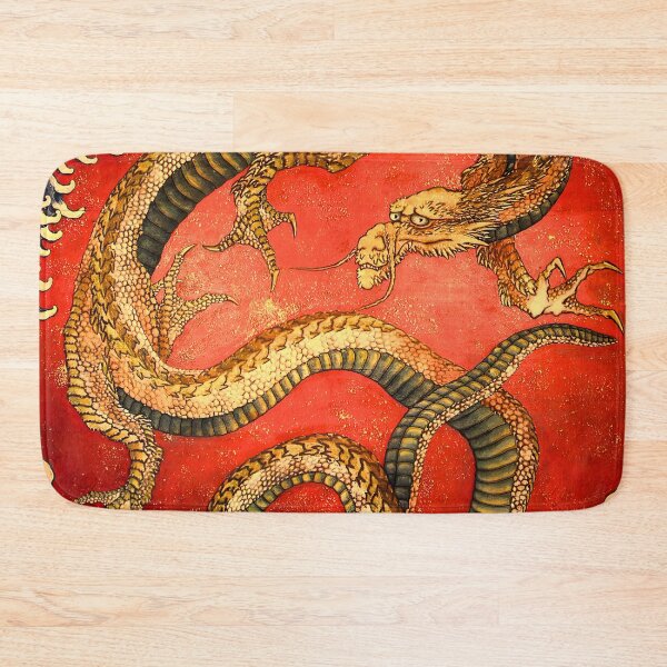 Item preview, Japanese Dragon in Red Circle - Vintage Hokusai Art designed and sold by Open Canvas.