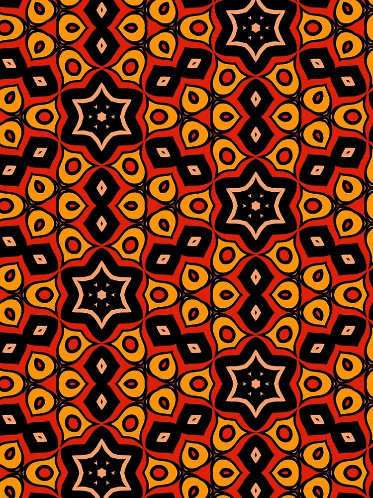 Aperçu 5 sur 5. Robe trapèze avec l'œuvre Sunset Hexagon Bloom - Bold Kaleidoscopic Retro Floral Mandala créée et vendue par Rucku.
