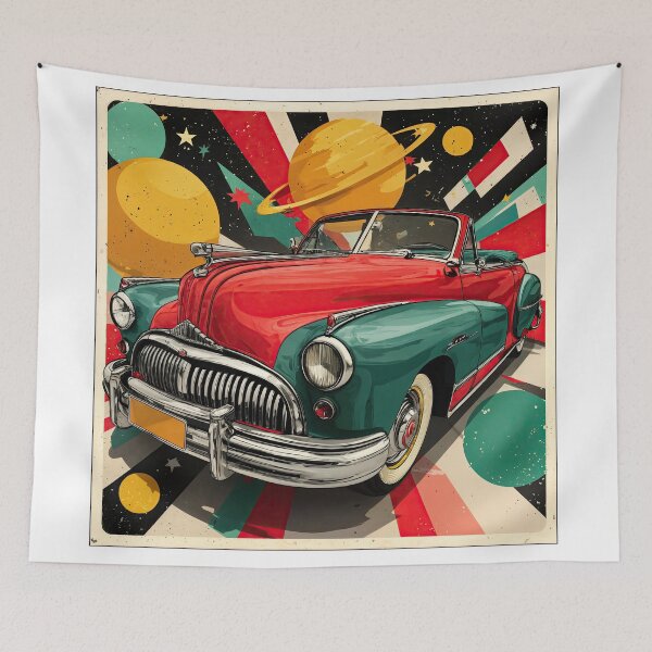Item preview, Cosmic Cruiser: Retro Convertible Meets Galactic Dreamscape designed and sold by ForeverPrintsOK.